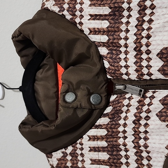 Men's Sean John Mens Brown Orange Print Puffer Vest Size XXL - Picture 6 of 9